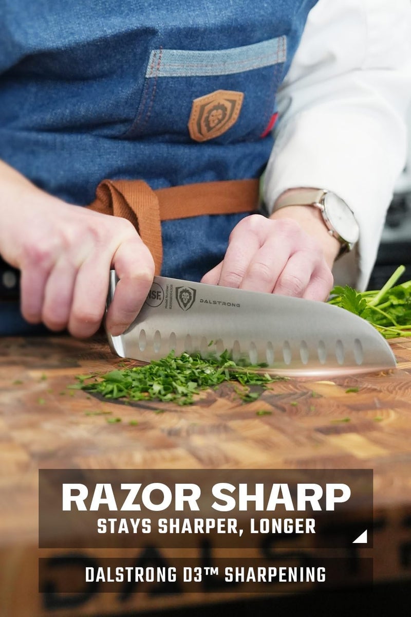 Dalstrong Santoku Knife - 7 inch - Gladiator Series ELITE - High Carbon German Steel - Sheath Included - Razor Sharp Kitchen Knife - Asian Vegetable Knife - NSF Certified - Image 2